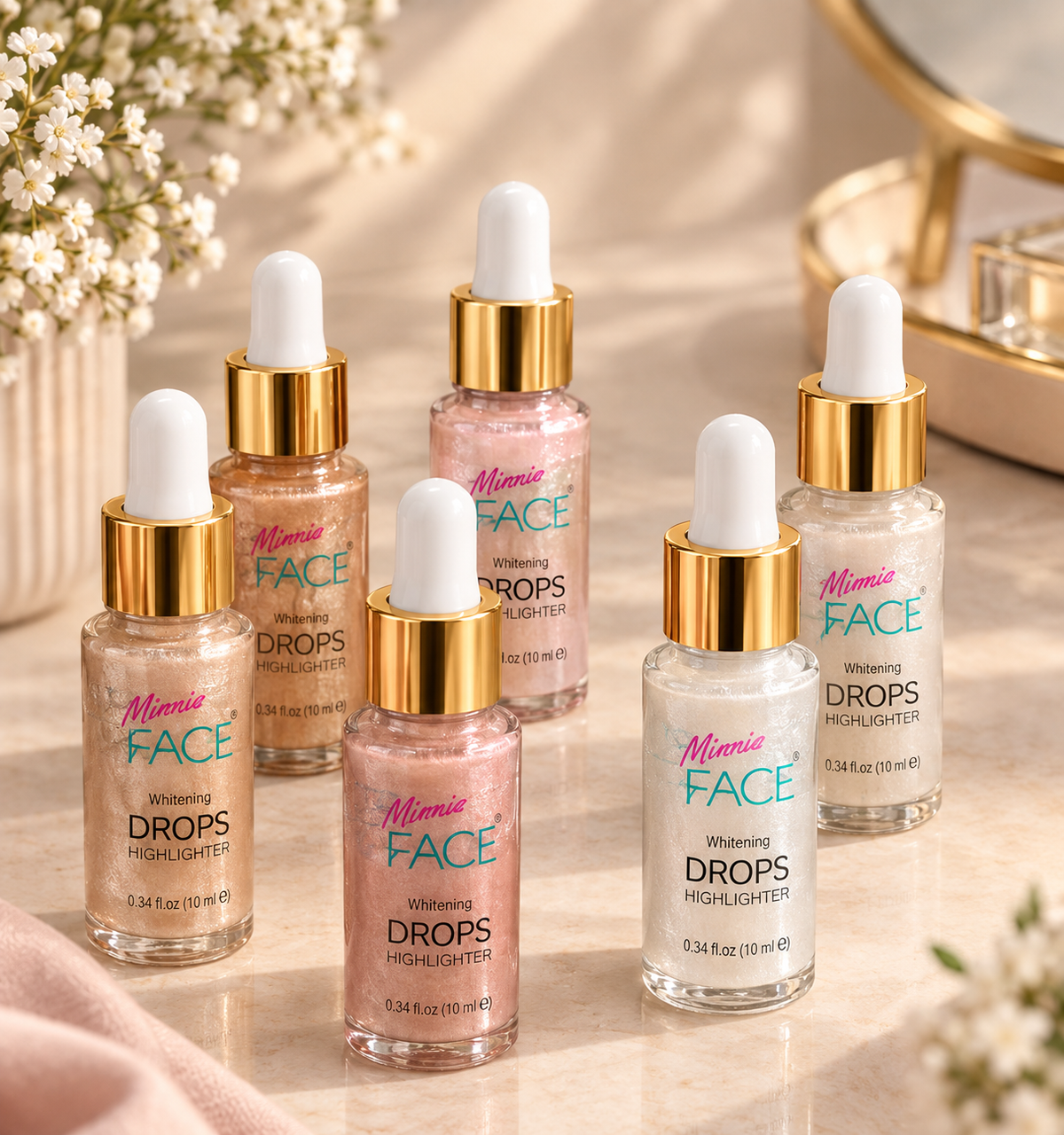 1 Pc Minnie Face Whitening Drops Highlighter