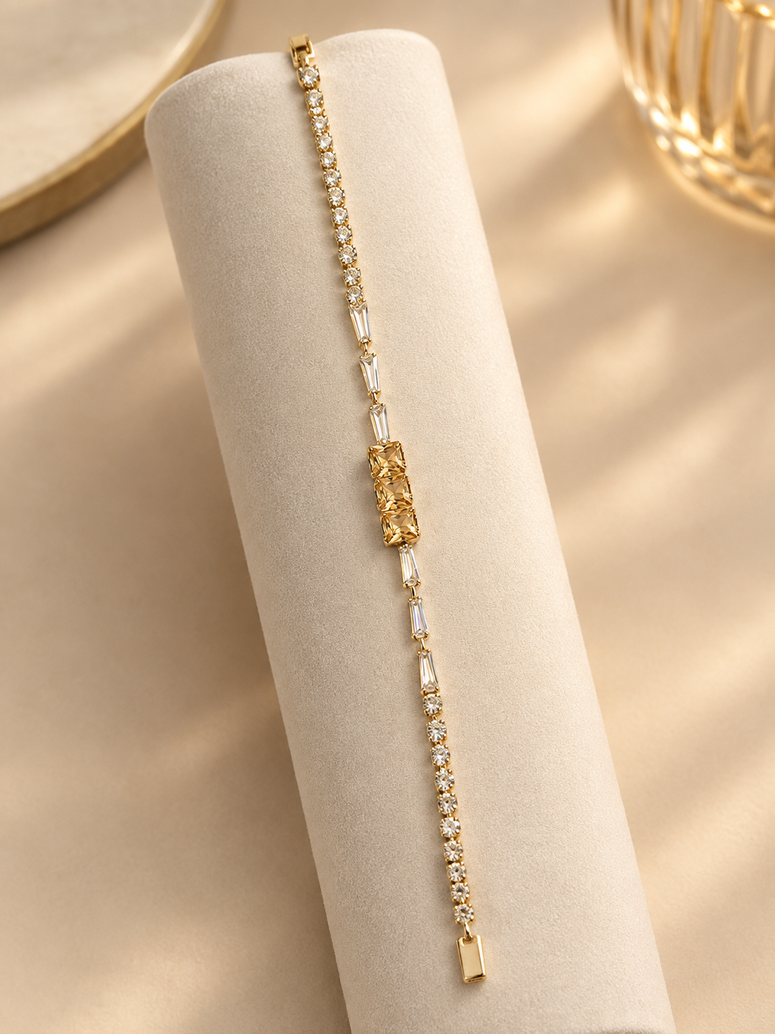 Golden Sparkle Crystal Bracelet