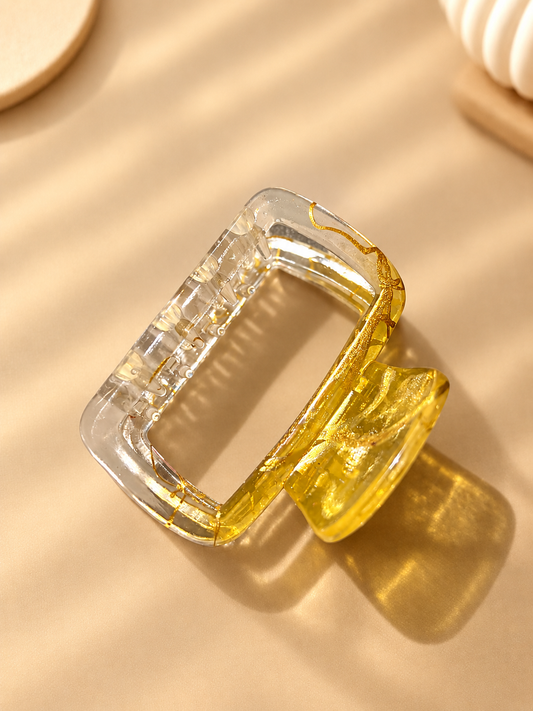 Golden Glow Acrylic Hair Claw Clip