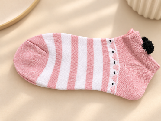 Women’s Pink Striped Ankle Socks