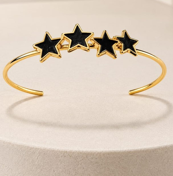 Black Star Gold Cuff Bracelet